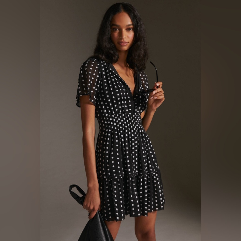 Anthropologie the somerset mini dress in polka dot size small